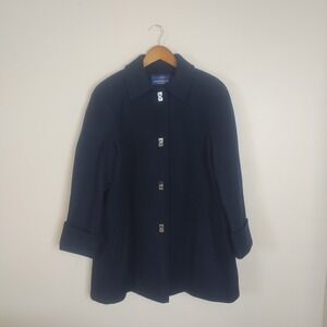 Mackintosh‎ New England Women's Navy Blue Button Front Coat Size L